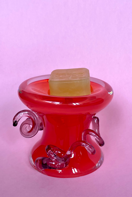 #000. Hand Glass-Blown Soap Dish <3